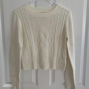 Cropped white sweater